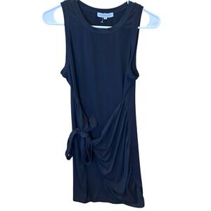 Miss Sparkling Side Tie Bodycon Dress Womens Size M Black Wrap Sleeveless